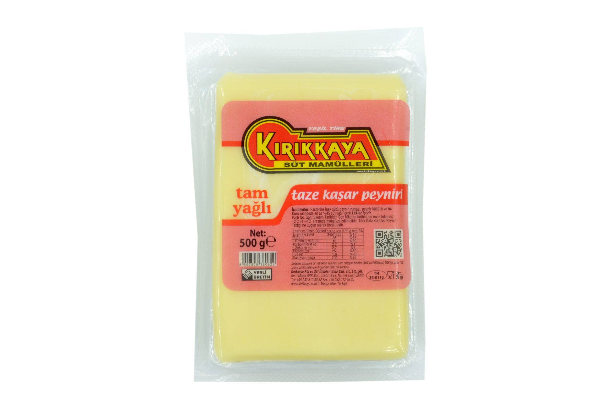 Tam Yağlı Taze Kaşar Peyniri (500 g)